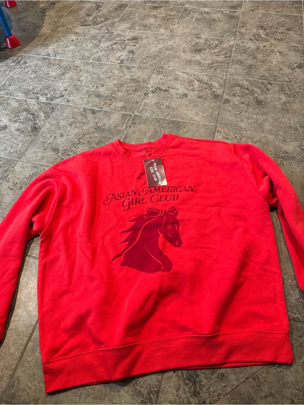 Asian-American Girl Club Red Graphic Sweatshirt